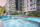 Pool next to the apartment buildings