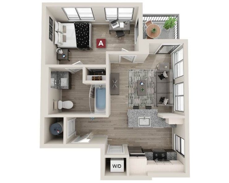 Ardmore - 1x1 Floor plan