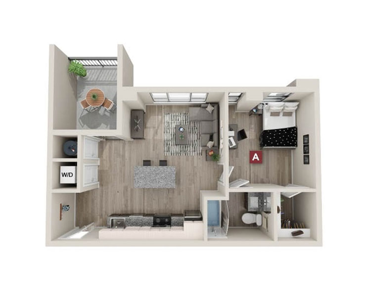 Ansley-1x1 Floor plan