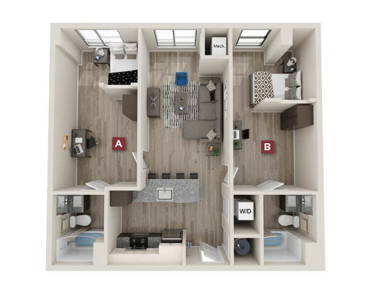 Bradford-2x2 Floor plan