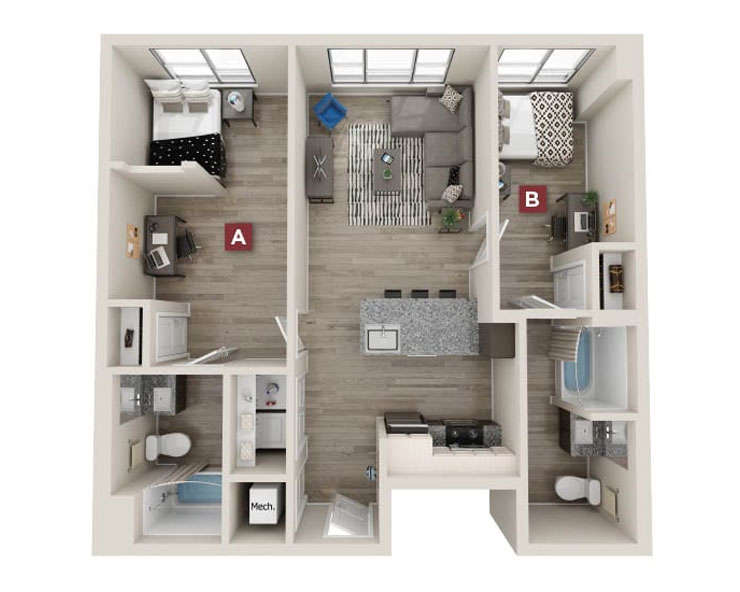 Brookhaven-2x2 Floor plan