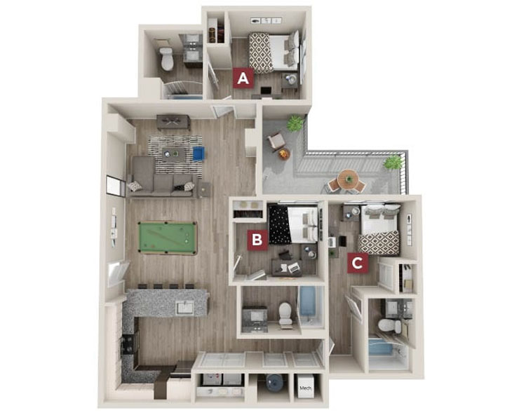 Camden Premium -3x3 Floor plan