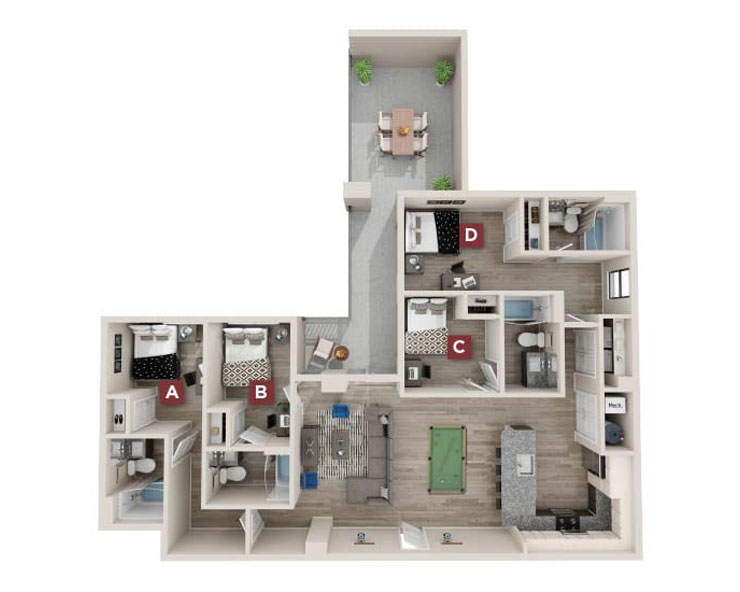 Denmark Premium-4x4 Floor plan
