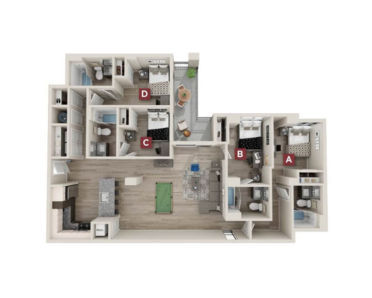 Downing Premium-4x4 Floor plan